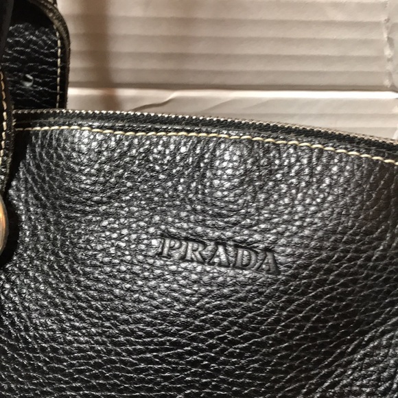 Prada vintage pebble leather satchel with silver tone hardware. EUC - Picture 3 of 10